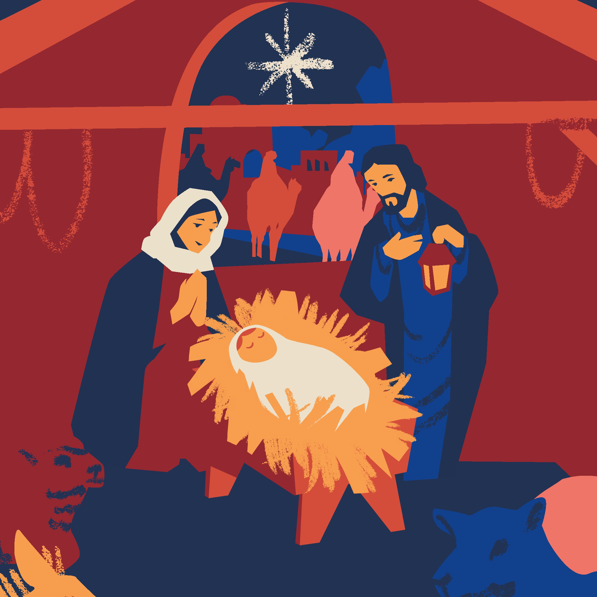 Illustration av den heliga familjen