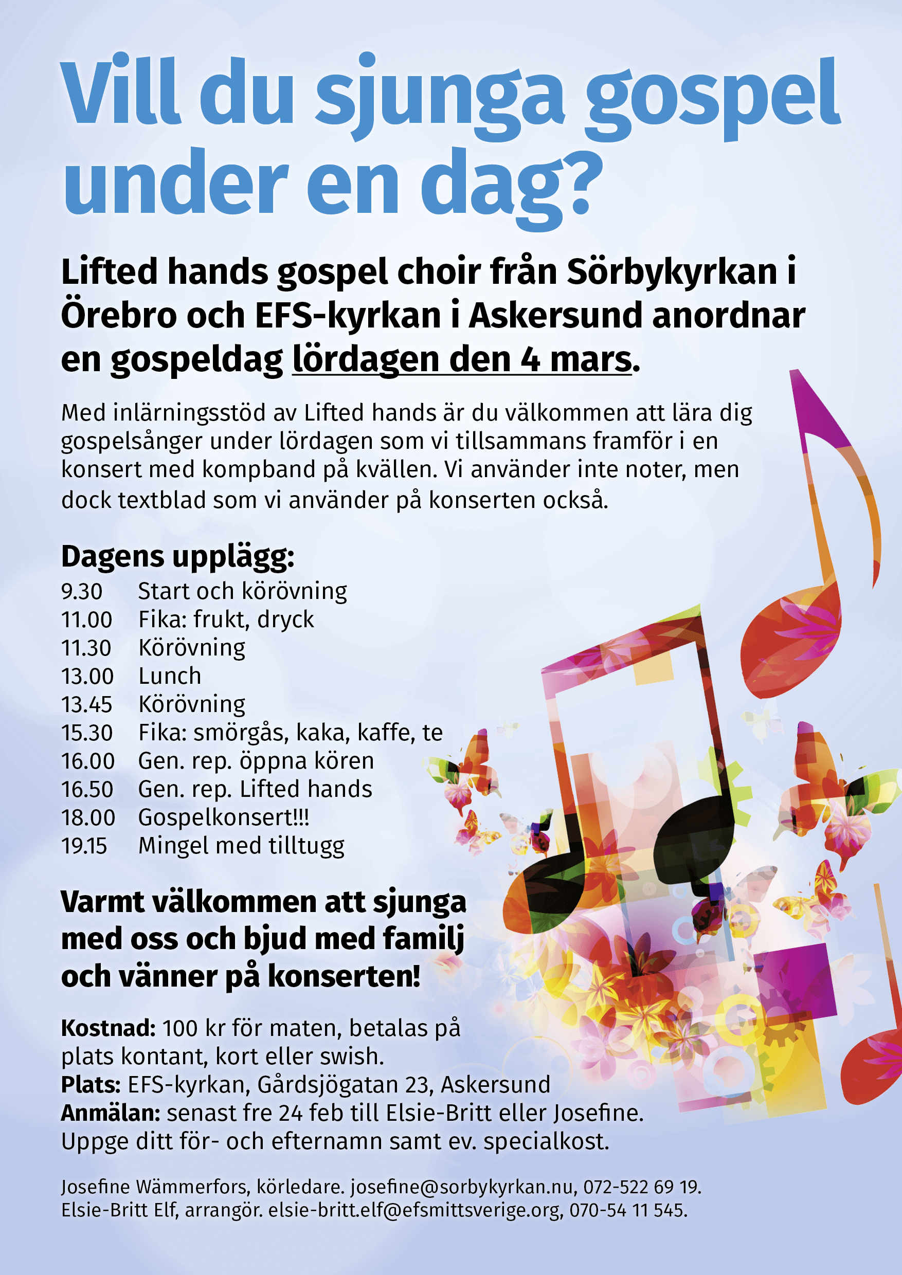 Vill du sjunga gospel under en dag?
