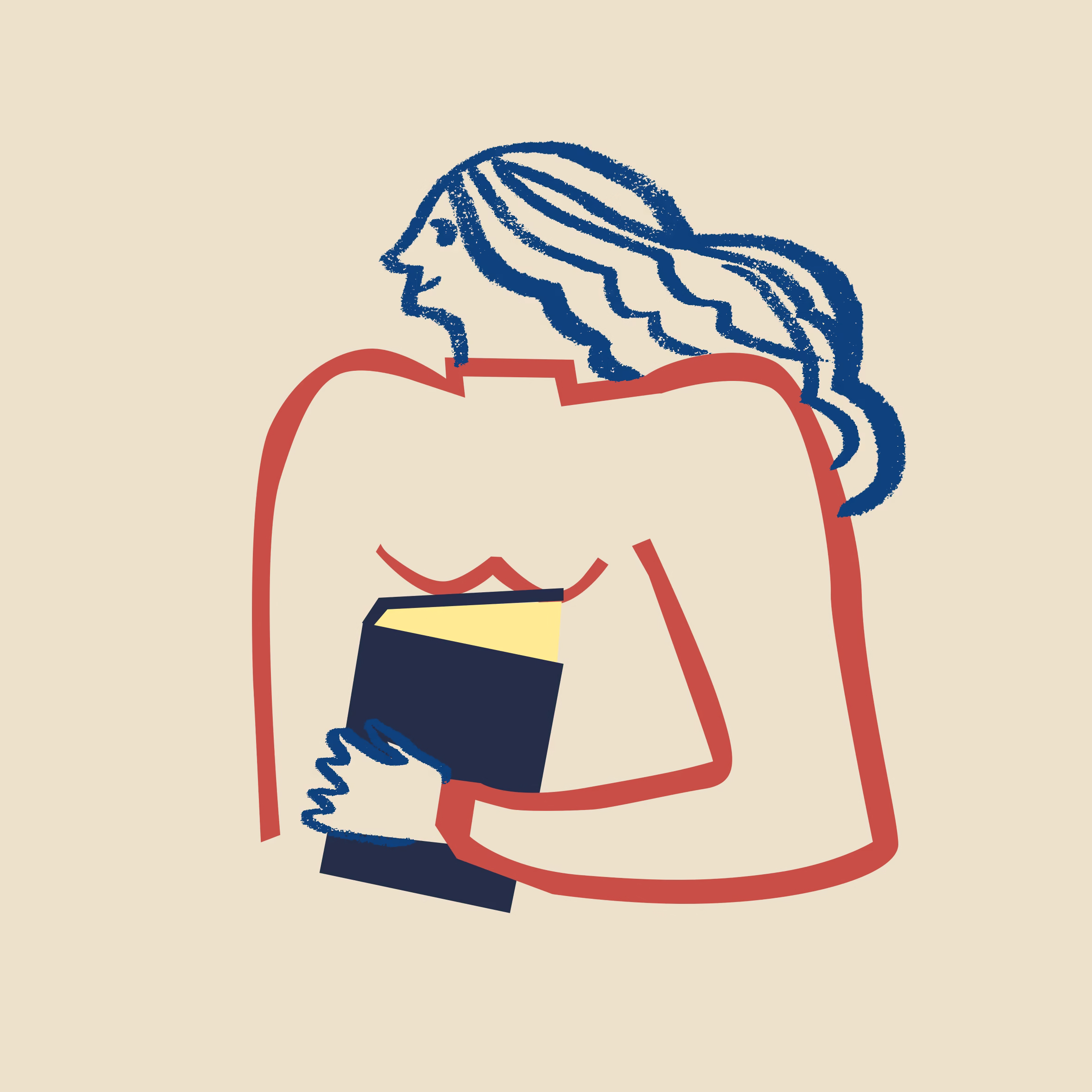 Illustration av kvinna som håller bok eller Bibel