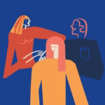 Illustration föreställande gemenskap mellan tre personer